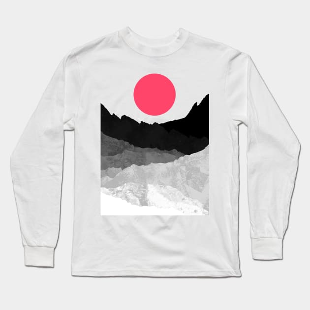 The grey and silver mountains Long Sleeve T-Shirt by Swadeillustrations